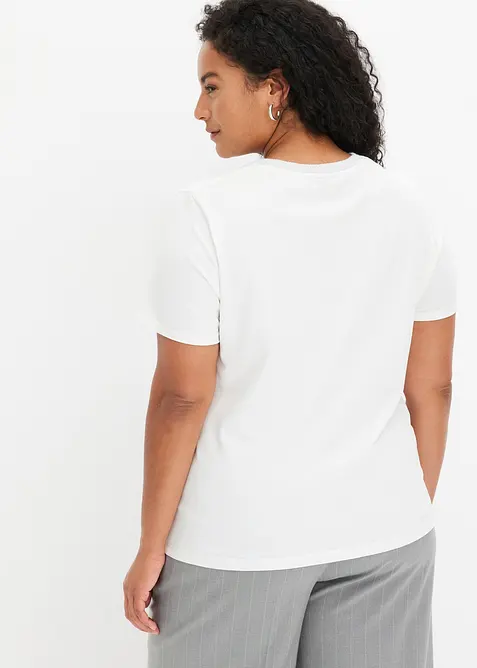 Tričko s pleten&yacute;mi n&aacute;plety a třpytivou př&iacute;z&iacute;, bonprix