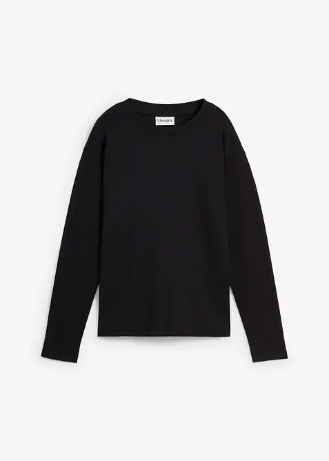 Triko s dlouh&yacute;m ruk&aacute;vem, z těžk&eacute;ho materi&aacute;lu z čist&eacute; organick&eacute; bavlny, bonprix