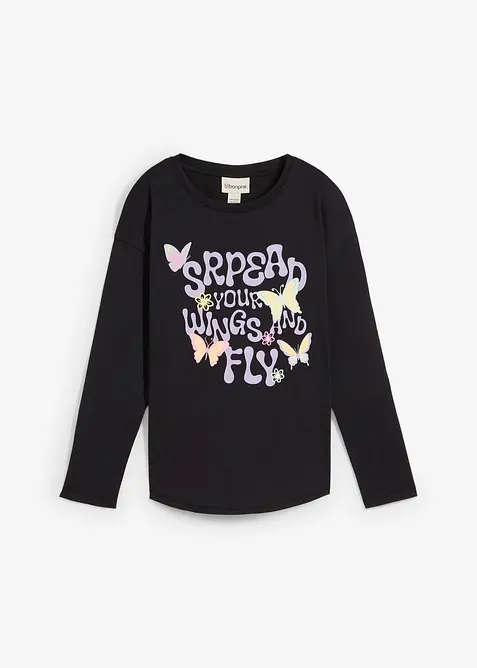 Triko s dlouh&yacute;m ruk&aacute;vem, z čist&eacute; organick&eacute; bavlny, bonprix