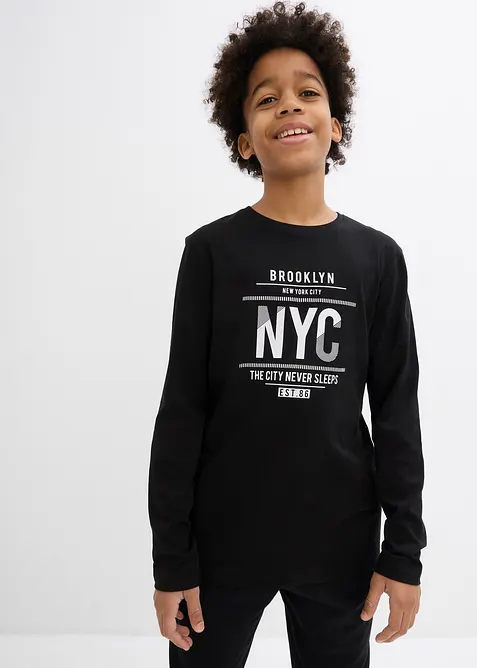 Tričko s dlouh&yacute;m ruk&aacute;vem, z čist&eacute; organick&eacute; bavlny, bonprix