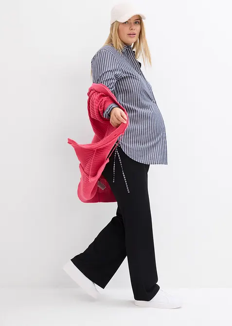 Těhotensk&eacute; kalhoty s m&iacute;rně roz&scaron;&iacute;řen&yacute;mi nohavicemi, z materi&aacute;lu Punto di Roma, bonprix