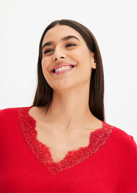 Pyžamo s &scaron;irok&yacute;mi nohavicemi, s visk&oacute;zou, bonprix