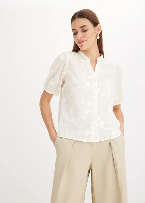 Halenka s krátkým rukávem, z čisté bavlny, bonprix