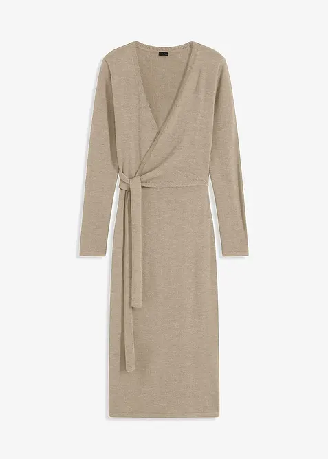 Pletené šaty v midi délce, bonprix