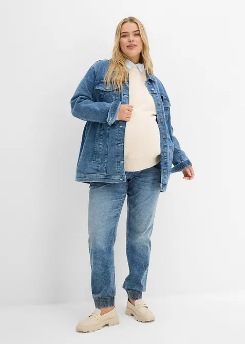 Těhotensk&eacute; dž&iacute;nov&eacute; sportovn&iacute; kalhoty z organick&eacute; bavlny, bonprix