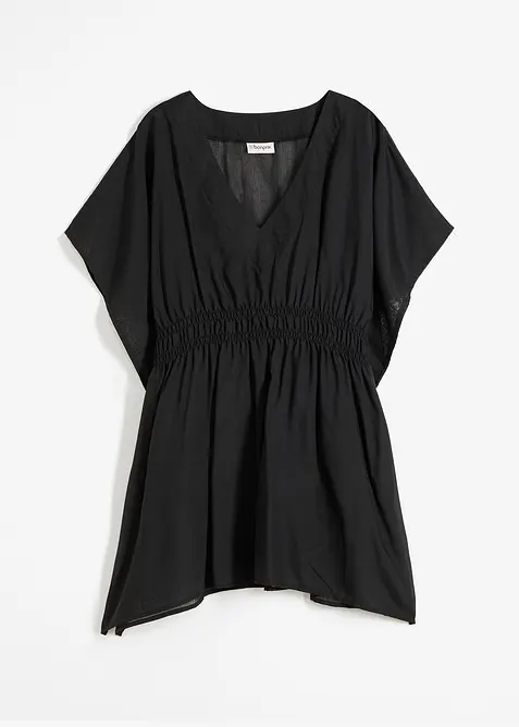 Průhledn&aacute; pl&aacute;žov&aacute; tunika s v&yacute;střihem do V, bonprix