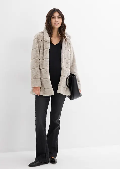 Hebká těhotenská/nosicí bunda z umělé kožešiny, bonprix