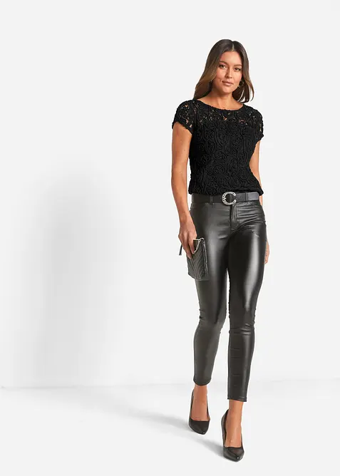 Halenkové tričko s krajkou, bonprix