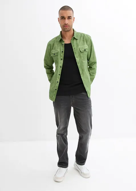 Košile s dlouhým rukávem a sepraným vzhledem, z čisté bavlny, bonprix