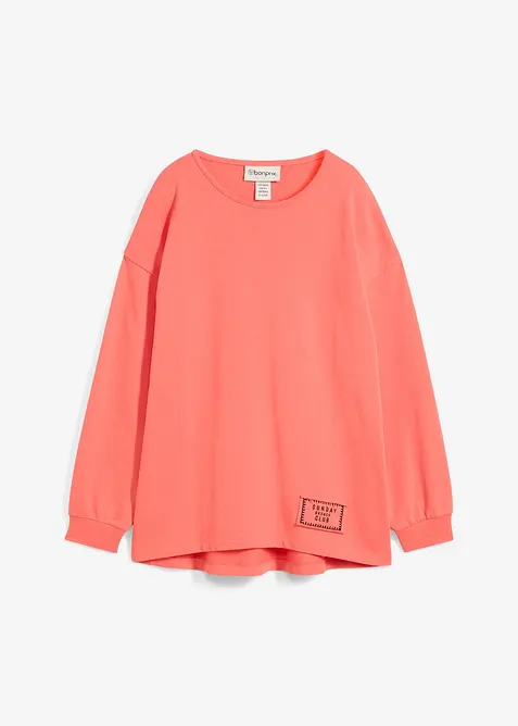 Mikina s del&scaron;&iacute;m zadn&iacute;m d&iacute;lem, z bavlněn&eacute; směsi, bonprix