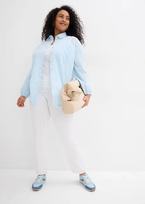 Strečov&eacute; dž&iacute;ny Mid Waist Straight, bonprix