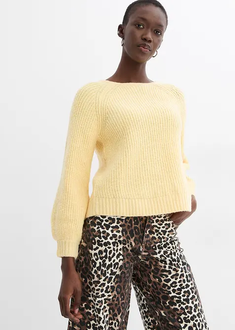 Oboustranný pletený kabátek s mašličkami, bonprix