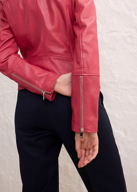 Motork&aacute;řsk&aacute; bunda z napa jehnětiny, bonprix