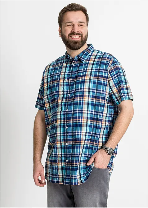 Košile s krátkým rukávem, ze seersuckeru z čisté bavlny, bonprix