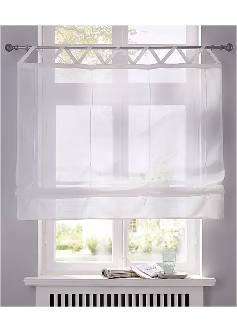 Roleta s řasícími pásky v lněném vzhledu, bonprix