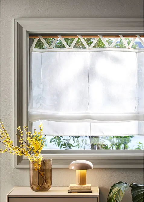 Roleta s řasícími pásky v lněném vzhledu, bonprix