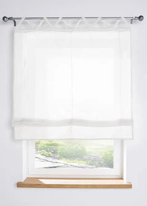 Roleta s řasícími pásky v lněném vzhledu, bonprix