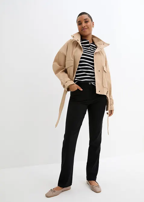 Bengalínové strečové kalhoty s pohodlným pasem, Straight, bonprix