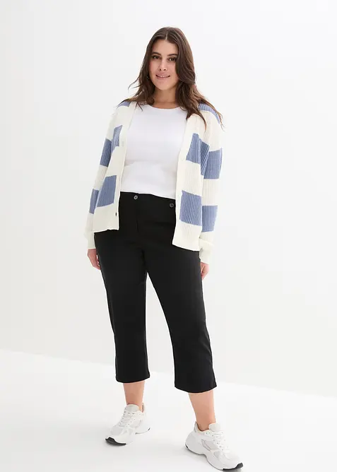 7/8 bengalínové kalhoty s pohodlným pasem, bonprix