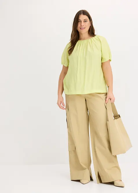 Halenka z materiálu s mačkanou strukturou, bonprix