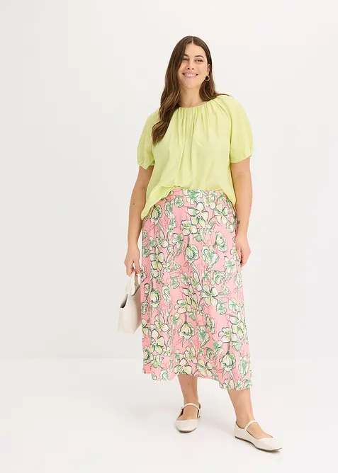 Midi sukně ze splývavé viskózové směsi, bonprix