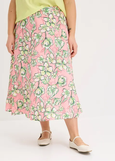 Midi sukně ze splývavé viskózové směsi, bonprix