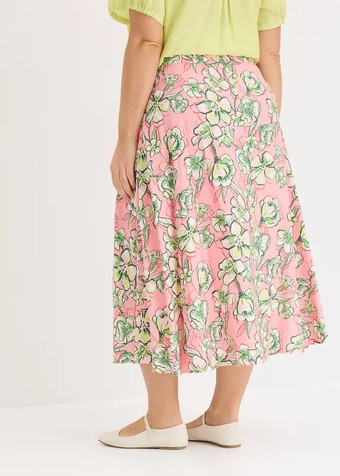 Midi sukně ze splývavé viskózové směsi, bonprix