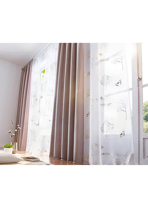 Záclona s lesklým potiskem (1 ks v balení), bonprix