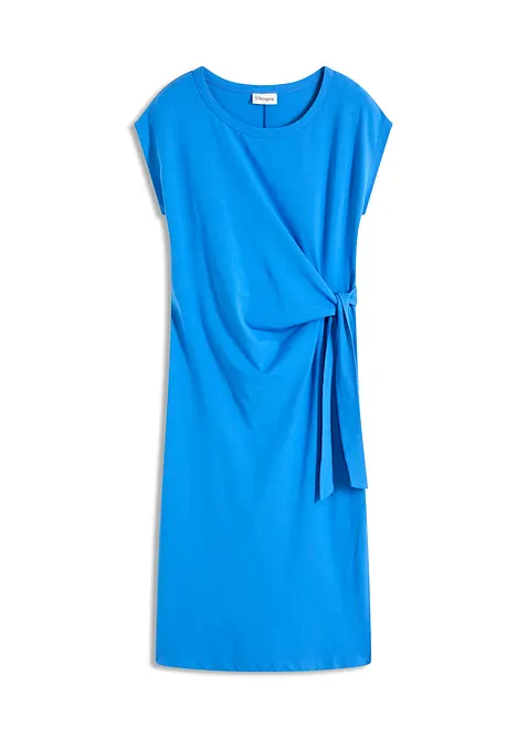 Žerzejové šaty z elastické bavlněné směsi, s uzlem, bonprix