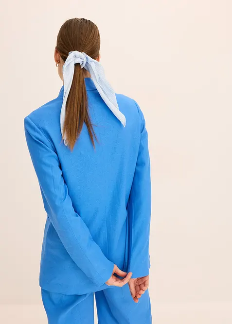 Ležérní lněný blejzr s širokými klopami, bonprix