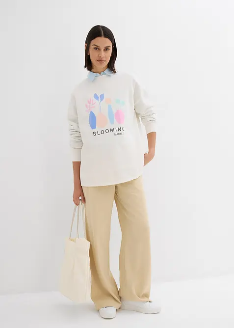 Oversize mikina z bavlněné směsi, bonprix