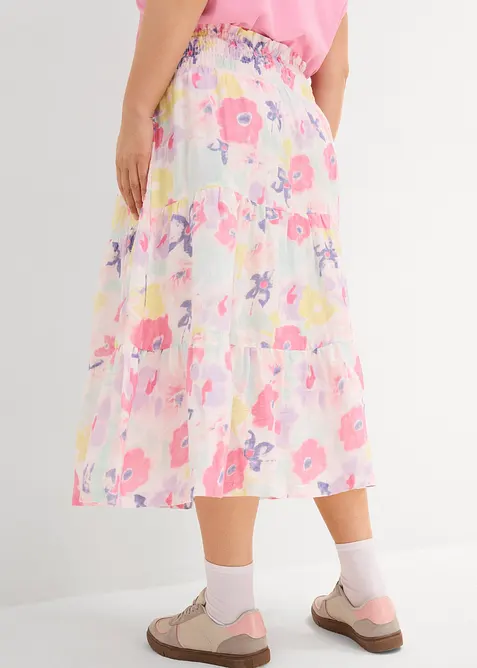 Volánová sukně z mušelínu, bonprix