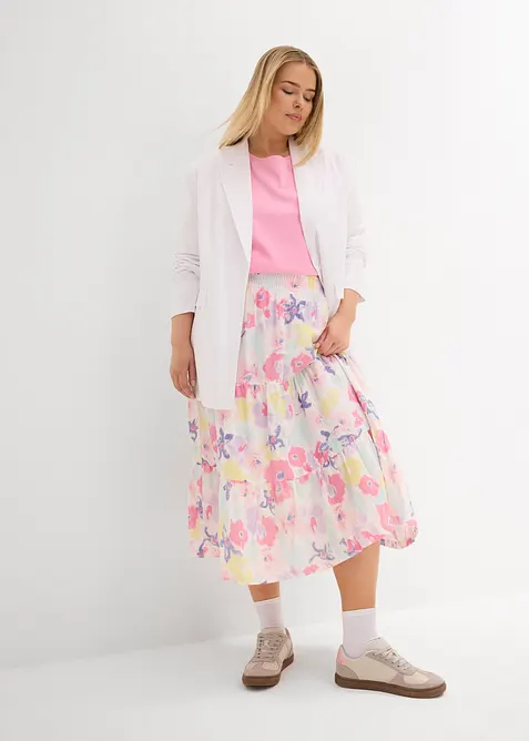 Volánová sukně z mušelínu, bonprix