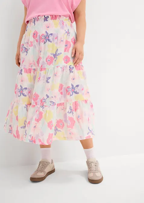 Volánová sukně z mušelínu, bonprix