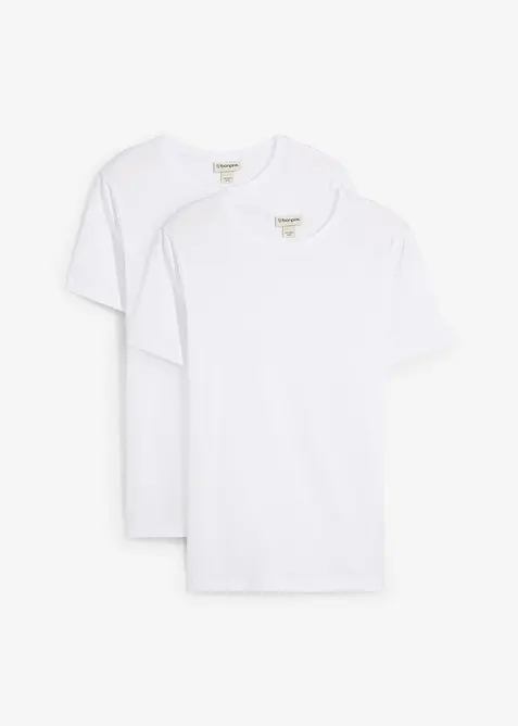 Tričko z čisté organické bavlny, Slim Fit (2 ks v balení), bonprix
