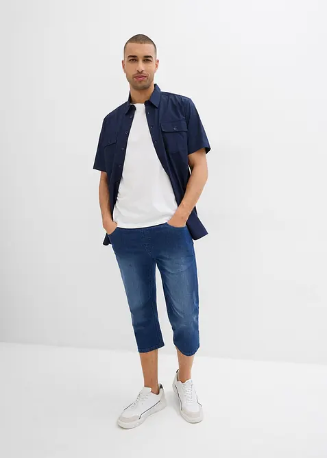 Lehké strečové 3/4 džíny bez zapínání, Regular Fit, Straight (2 ks v balení), bonprix