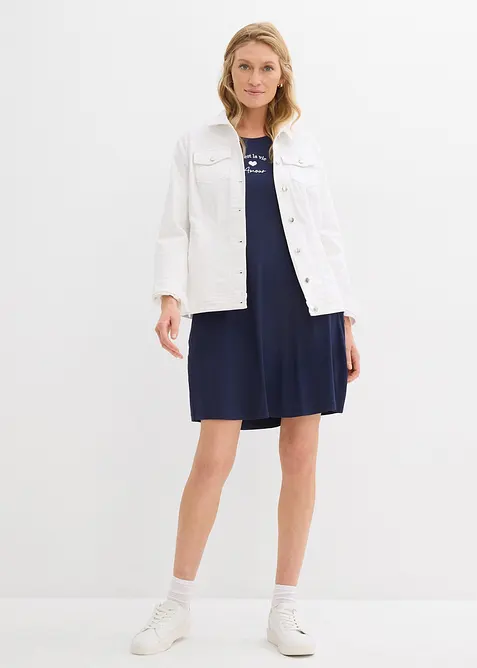 Žerzejové šaty s výšivkou, ze směsi viskózy s elastanem, bonprix