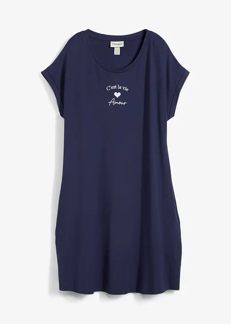 Žerzejové šaty s výšivkou, ze směsi viskózy s elastanem, bonprix