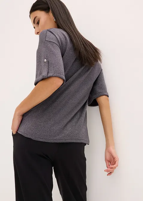 Triko ze třpytivé viskózy, s lesklým potiskem, bonprix