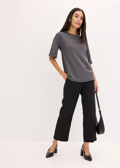 Triko ze třpytivé viskózy, s lesklým potiskem, bonprix