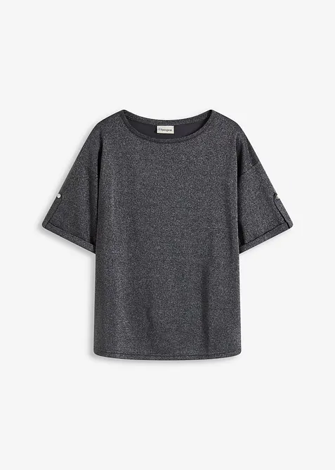 Triko ze třpytivé viskózy, s lesklým potiskem, bonprix