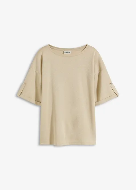 Triko ze třpytiv&eacute; visk&oacute;zy, s leskl&yacute;m potiskem, bonprix