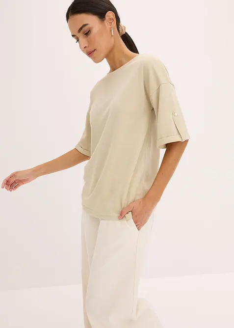 Triko ze třpytiv&eacute; visk&oacute;zy, s leskl&yacute;m potiskem, bonprix