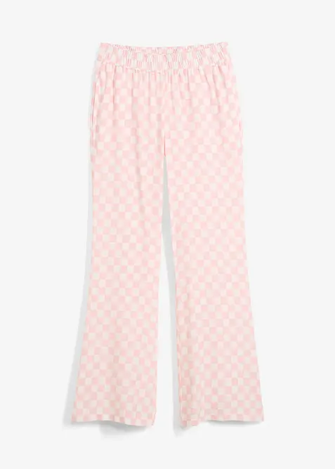 Kostkované kalhoty Marlene ze splývavé viskózy, bonprix