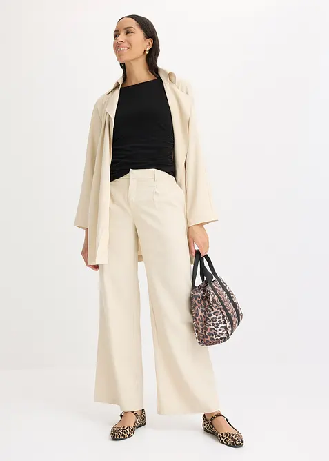 Žerzejový top s přetočeným ramínkem, bonprix