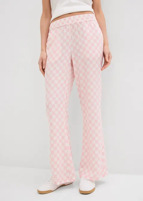 Kostkované kalhoty Marlene ze splývavé viskózy, bonprix