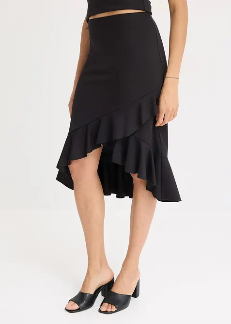 Žerzejová sukně s volány, bonprix