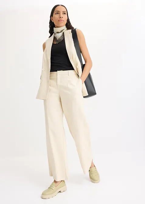 Lněné Palazzo kalhoty, bonprix