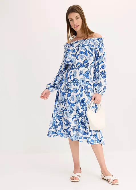 Carmen šaty ze strukturované viskózy, bonprix