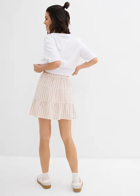 Stupňovitá sukně ze vzdušné lněné směsi, bonprix